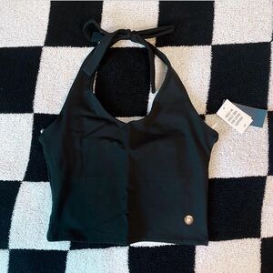 Hollister, Black halter top with built in shelf bra. Size Medium